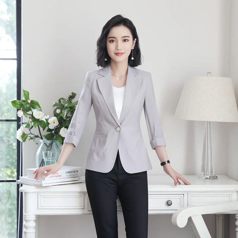 Spring and autumn new sleeves fashion suit women's self-cultivation wild single button business office official wear | Женская