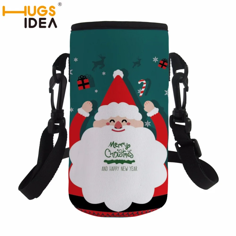 

HUGSIDEA Chrismas Sport Water Bottle Cover Neoprene Bag Case Pouch For 500ML High Quality Travel Portable Drink Bottle Cover