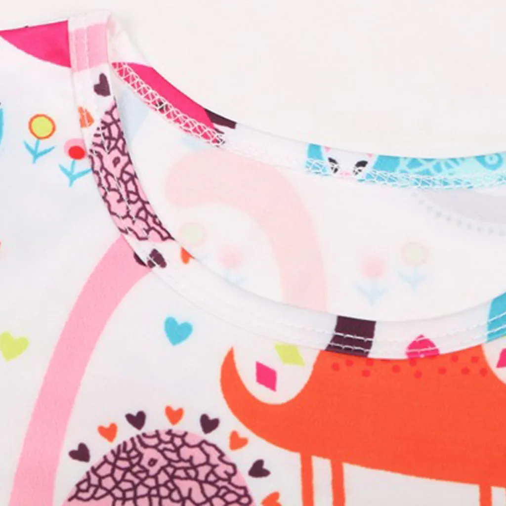 kids dresses for girls 2019 summer Toddler Kid Baby Girl Short Sleeve Dinosaur Printing Party Dress Outfits Clothes | Детская одежда и