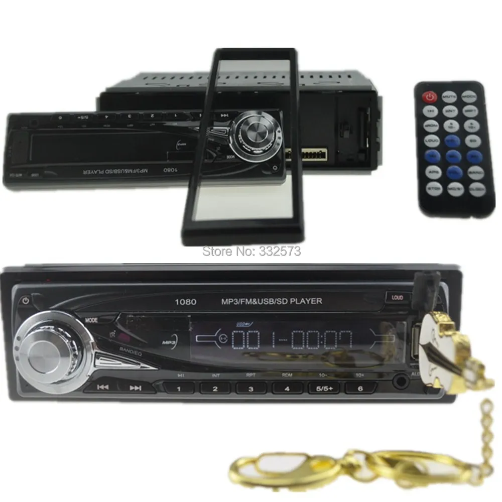 Съемная передняя панель автомобиля радио плеер MP3 FM Радио USB 1 Din Противоугонная 12V