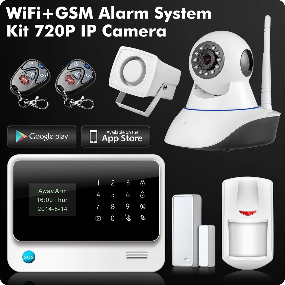 G90BW011 G90B 2,4G WiFi GSM GPRS SMS беспроводная домашняя система охранной сигнализации IOS Android APP датчик дистанционного управления - Цвет: G90BW011