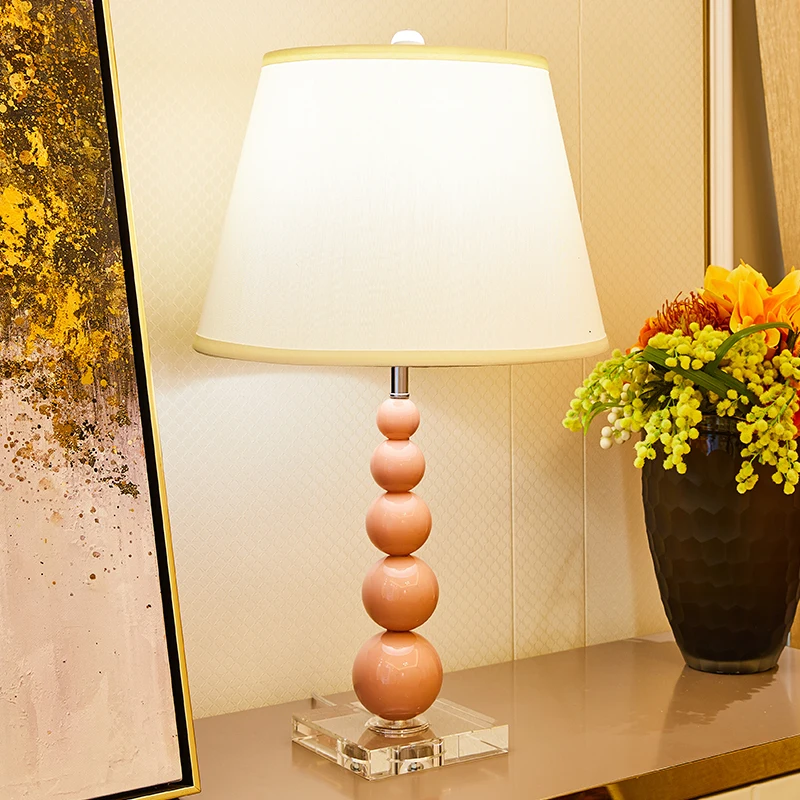 Pink Crystal Ball Table Lamp Girl's Bedroom Indoor Lighting K9 Lamps For Living Room Bedside | Освещение