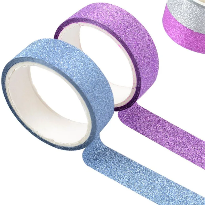 5M Glitter Washi Tape Sticky Paper Masking Adhesive Label DIY Craft Wedding Birthday Festival Decorative Home Decor | Обустройство