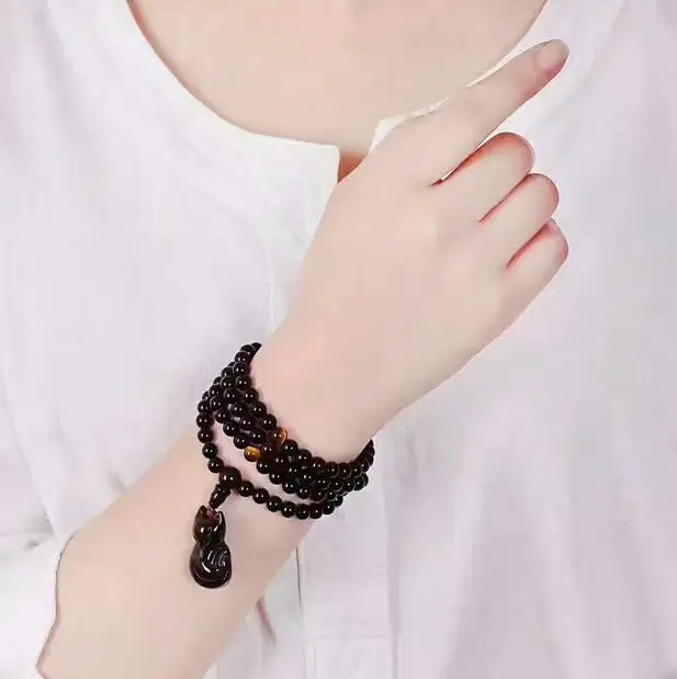 ZCD 1213+++Genuine Obsidian 108 beads bracelet and a fox | Украшения и аксессуары