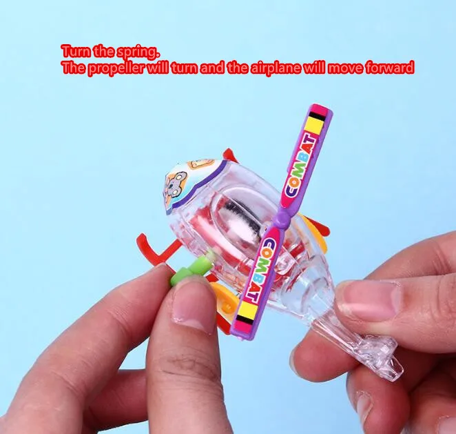 Новинка карманная заводная игрушка прозрачный мини-самолет Вертушка для