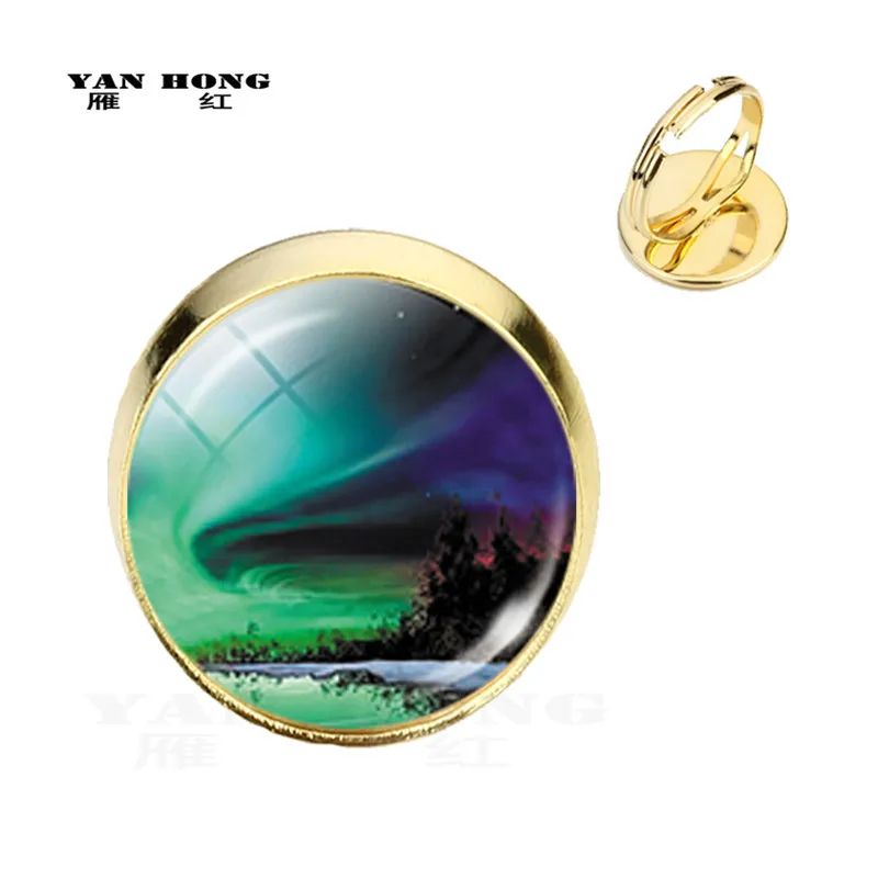 Блестящие красные украшения кольца Aurora Borealis и сувениры с ночным светильник