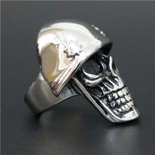 Новейший дизайн огромное тяжелое кольцо с черепом из нержавеющей стали 316L для