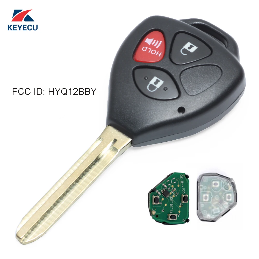 

KEYECU 3-кнопочный чип 314,3 МГц G для Toyota RAV4 Yaris 4Runner 2010 2011 2012 2013 2014 2015 HYQ12BBY Необрезанный дистанционный брелок