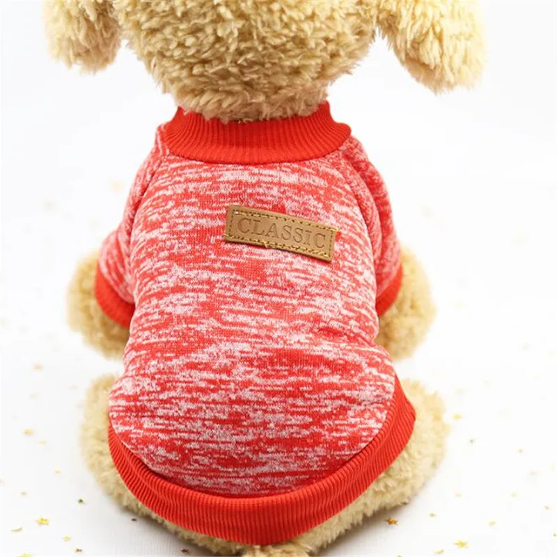 Dog Sweater Autumn Winter Puppy Clothes Solid Classics Soft Warm Cotton Cute Coat For Chihuahua Teddy XS XXL |