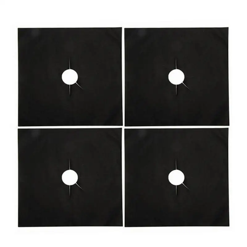 Black 4 шт./компл. газовая плита для поверхностей картонных коробок защитный коврик с высоким квадратным Температура маслостойкой обрастания газовая плита коврик Кухня чистой поставки - Цвет: Black