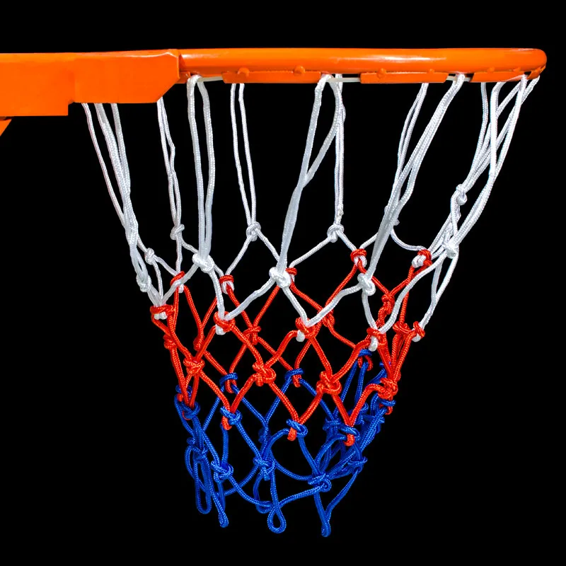 

Standard Basketball Net Nylon Sports Basketball Hoop Mesh Net Backboard 4mm Thread 12 Loops White Red Blue for Training Practice