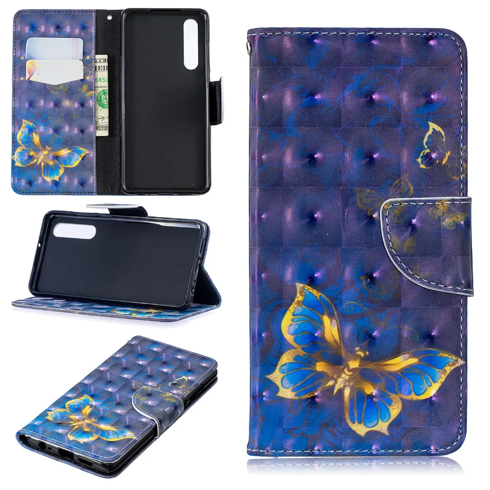 Глянцевая 3D кожаный чехол-бумажник чехол для телефона fundas coque huawei P30/P30 Pro/P30 Lite hoesje