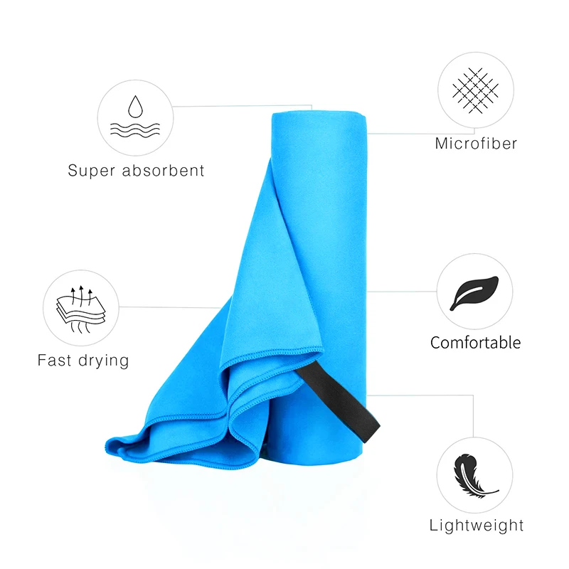 2 шт. пляжное полотенце Microbiber быстросохнущее для путешествий спорта полотенца