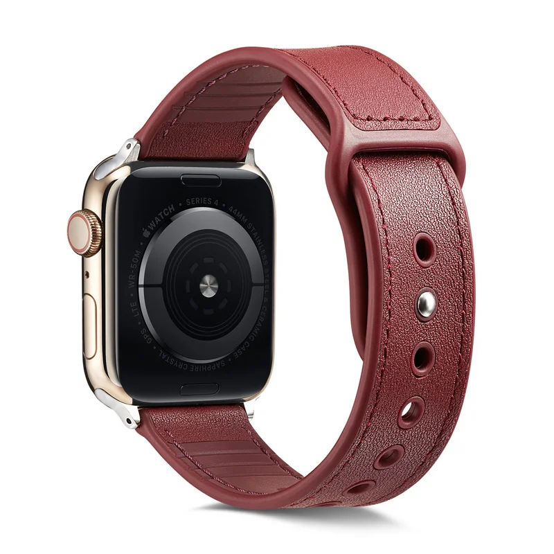 Модный кожаный ремешок для Apple watch 42 мм 38 силиконовый часов correas 44 40 браслет iwatch 4 3 2