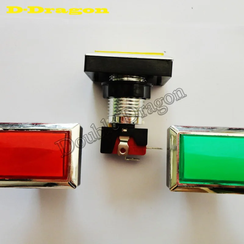 

10pcs/lot 51*34mm 12V LED Illuminated Arcade Button Chrome Plated Push Button with Microswitch for Coin Operated Arcade Games