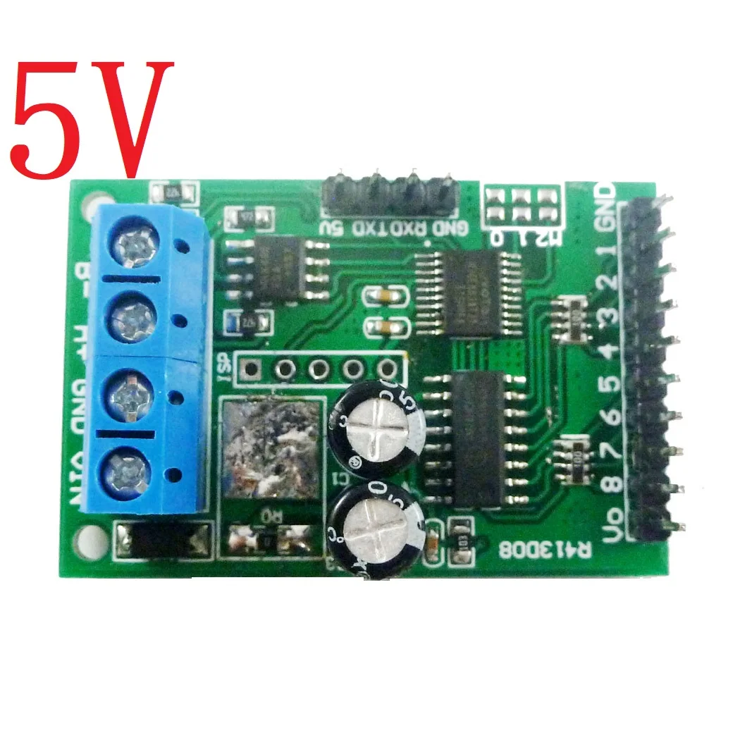 5V Version 8CH DC 5V 12V 24V RS485 RS232(ttl) Modbus RTU модуль управления UART для релейного переключателя ПЛК - Цвет: 5V Version