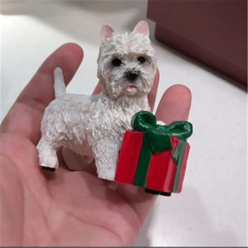 Милый щенок West Highland White Terrier имитация животного Подарочная коробка изысканная