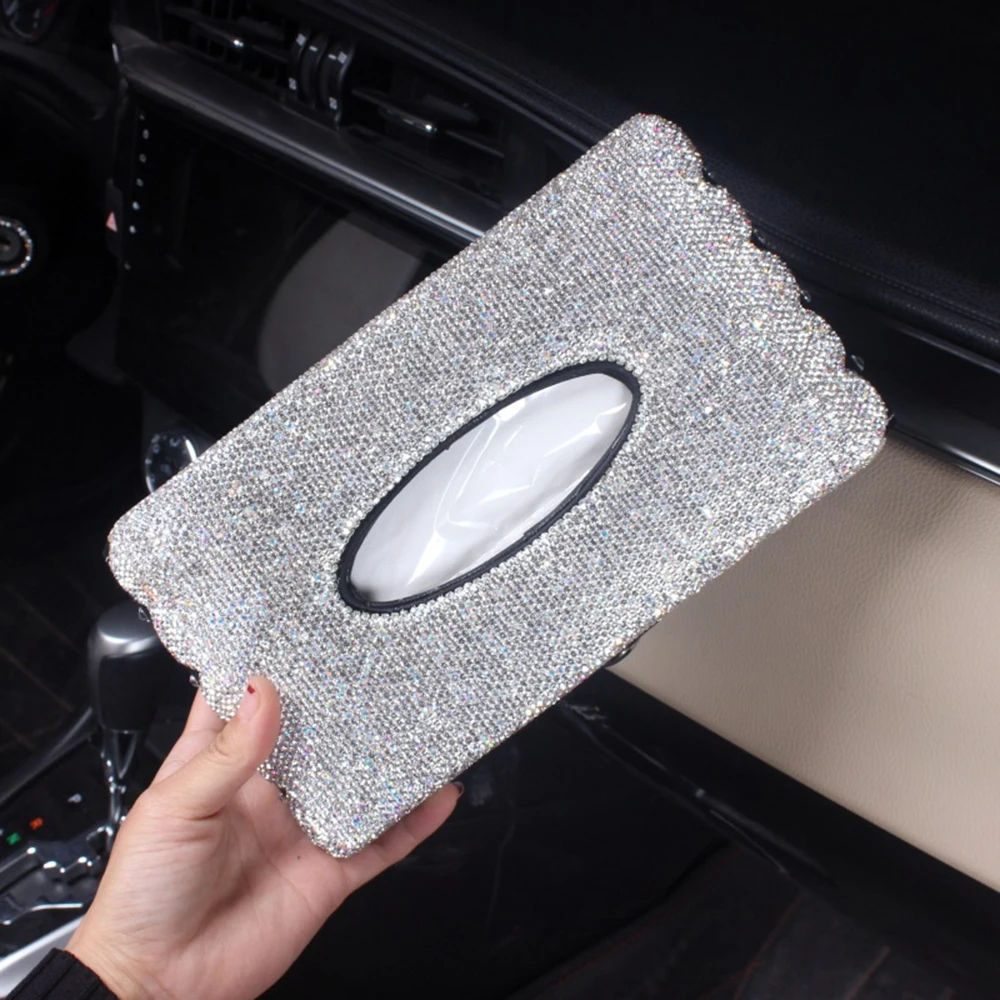 Автомобильная коробка для салфеток чехлы на руль тканевая горный хрусталь