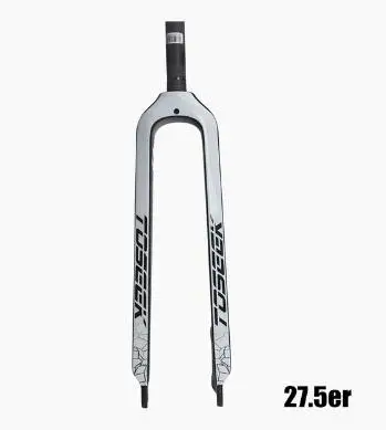 27.5er white TOSEEK 26/27. 5/29 дюймов труба из углеродистого волокна 3K полностью из углеродного волокна, 1-1/" Велосипедная вилка Mtb горный велосипед вилка, части велосипеда - Color: 27.5er white
