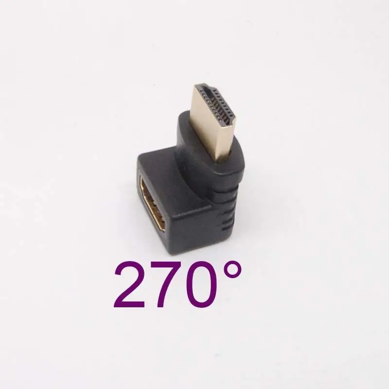 90/270/180 градусов правый угол HDMI штекер к гнезду разъем адаптер удлинитель Кабель
