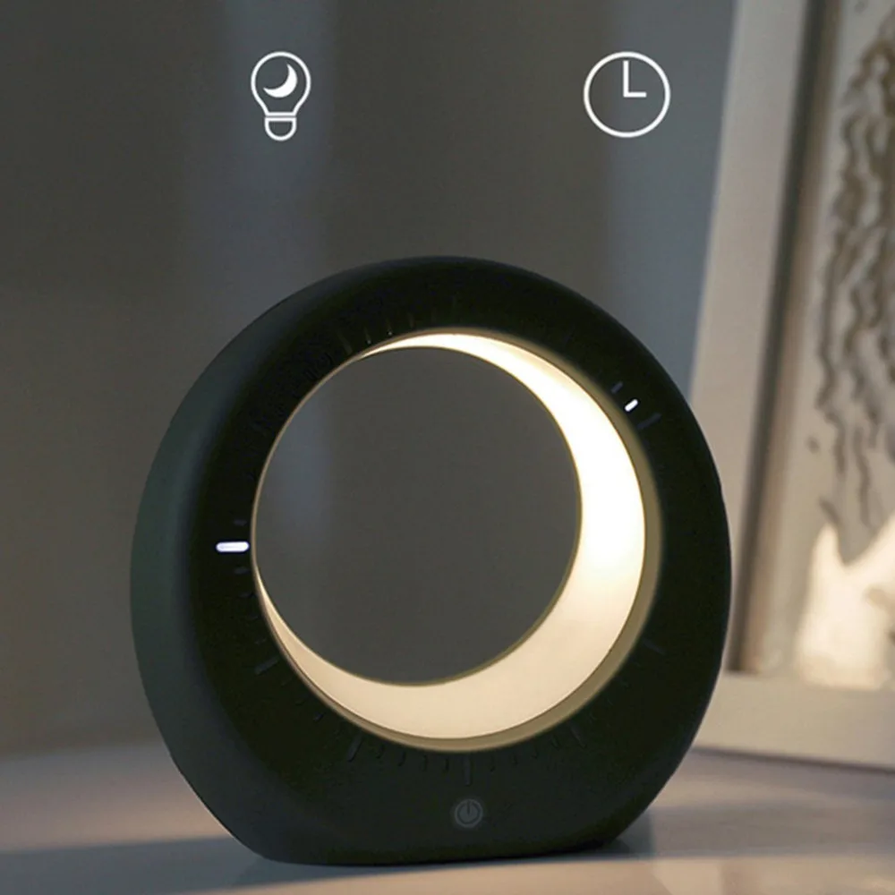 Moon Night Light Lamp USB Charging LED Timing Sleeping Alarm Clock Simplified Decorative Table For Bedroom Drop Ship|Ночники| |