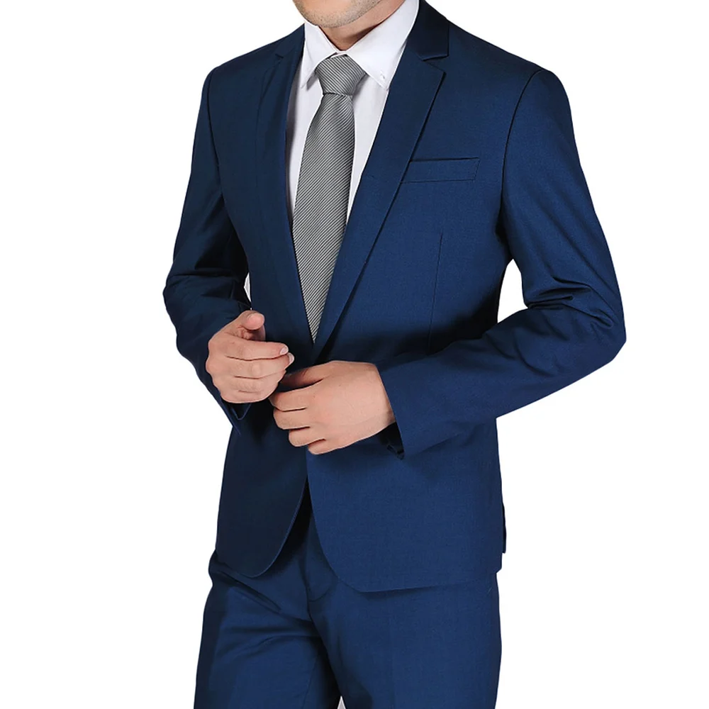 YUNCLOS деловой мужской костюм куртка свадебное платье-пиджак и брюки Slim Fit