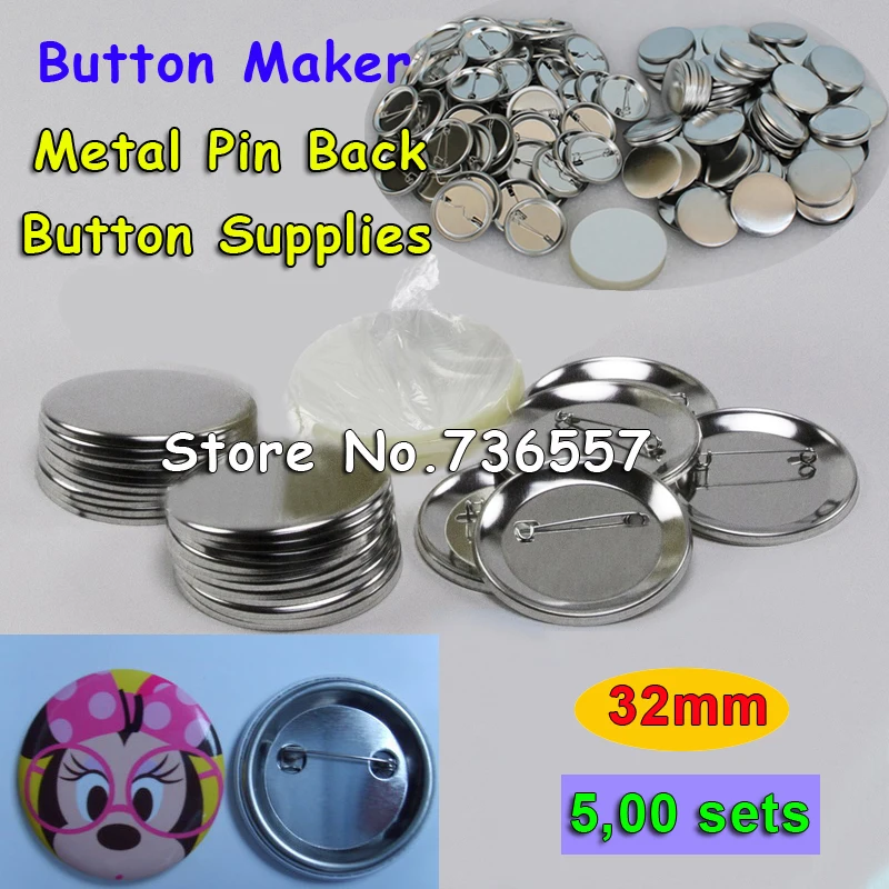 500 комплектов металлические кнопки 1 1/4 дюйма 32 мм|pin button materials|badge materialbutton badge material |