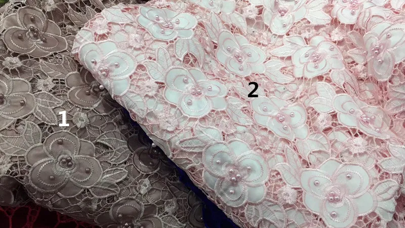 Graceful pink beaded tulle lace PWD18011862 African French fabric embroidery cord | Дом и сад