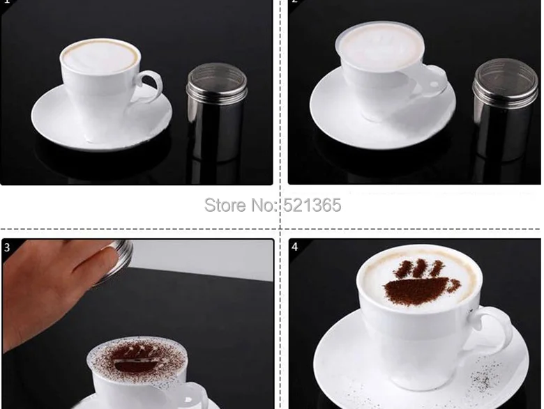 Wholesale 200 pcs/lot Creative Stainless Steel Chocolate Shaker Dredge Cappuccino Coffee Accessories Cocoa Powder Tank | Дом и сад