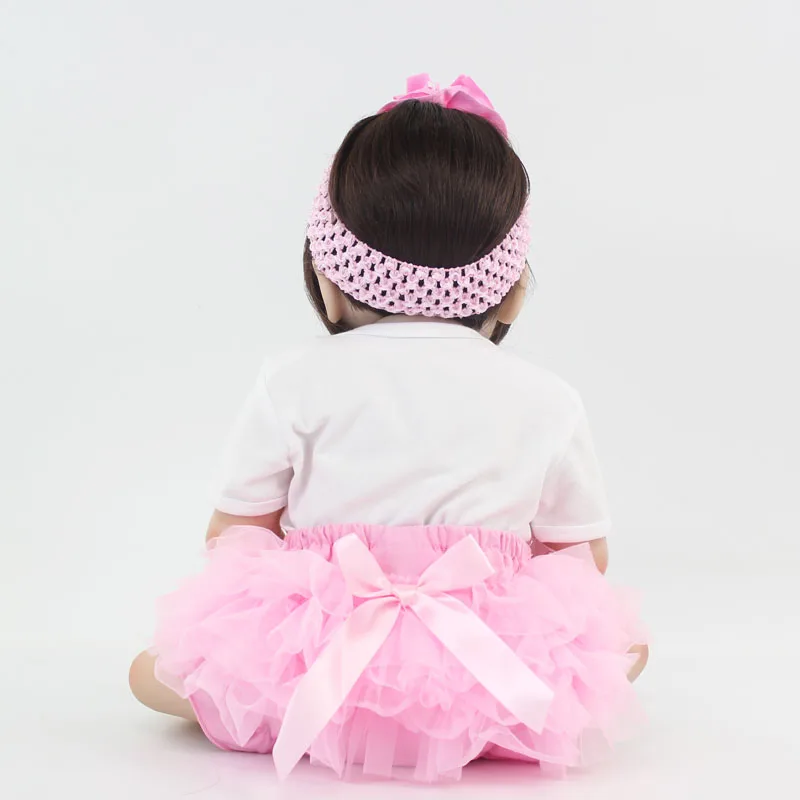 55 см силиконовая кукла Reborn Baby игрушка 22 дюйма Like Alive Bebe виниловая для