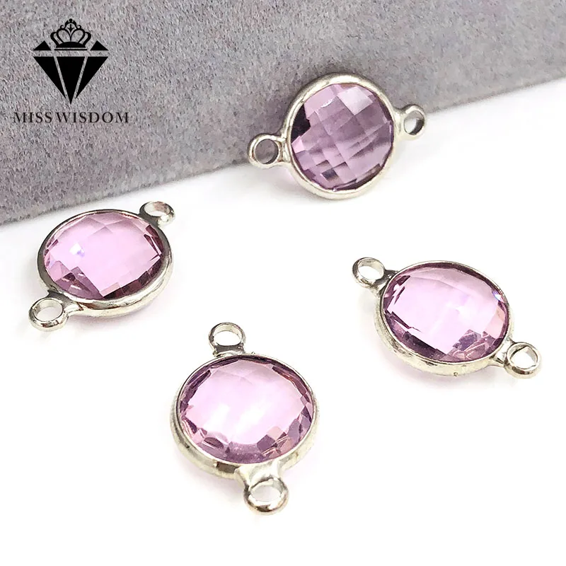 Лидер продаж 12 мм круглая Двойная Петля из сплава для пришивания стразы Розовый стеклянный хрустальный
