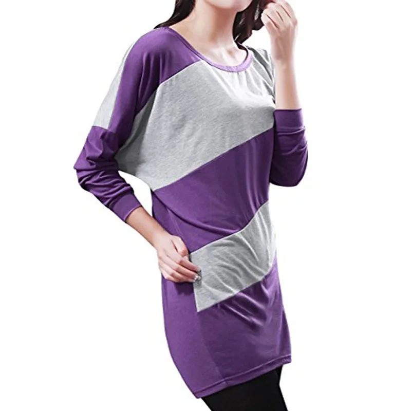 Осень 2017 г. мода плюс Размеры в полоску с круглым вырезом супер fexible утолщение