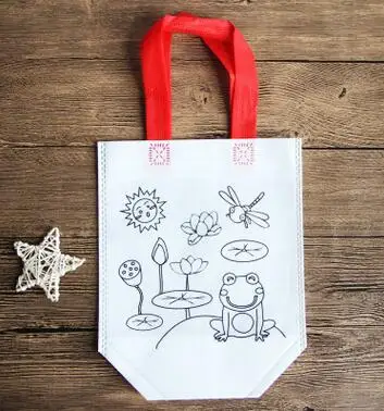 Новые 3 шт. DIY сумочки для граффити дети ткань картины сумки с картинкой раскраски Рисование игрушки ребенок детский сад развивающие ремесло - Цвет: 3