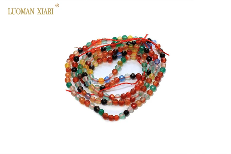 mix color agate Круглые бусины из натурального камня, розовые кварцевые кристаллы аметиста, Агаты, бусины для изготовления ювелирных изделий, бисероплетение, сделай сам, браслет 2 мм - Цвет: mix color agate