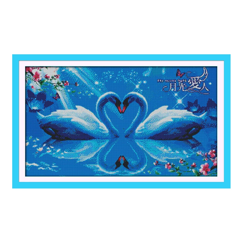 Joy Sunday crossstitch комплекты для любителей лунного света (Лебедь) DMC14CT11CT хлопковая