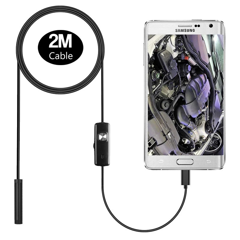 AN97 Android эндоскоп 2 м мягкий кабель 6 шт. светодиодный android usb бороскоп камера