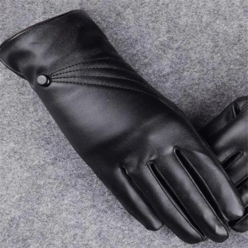 Feitong модные роскошные женские кожаные зимние супер теплые перчатки Luvas de inverno кашемир осень мода палец Guantes mujer