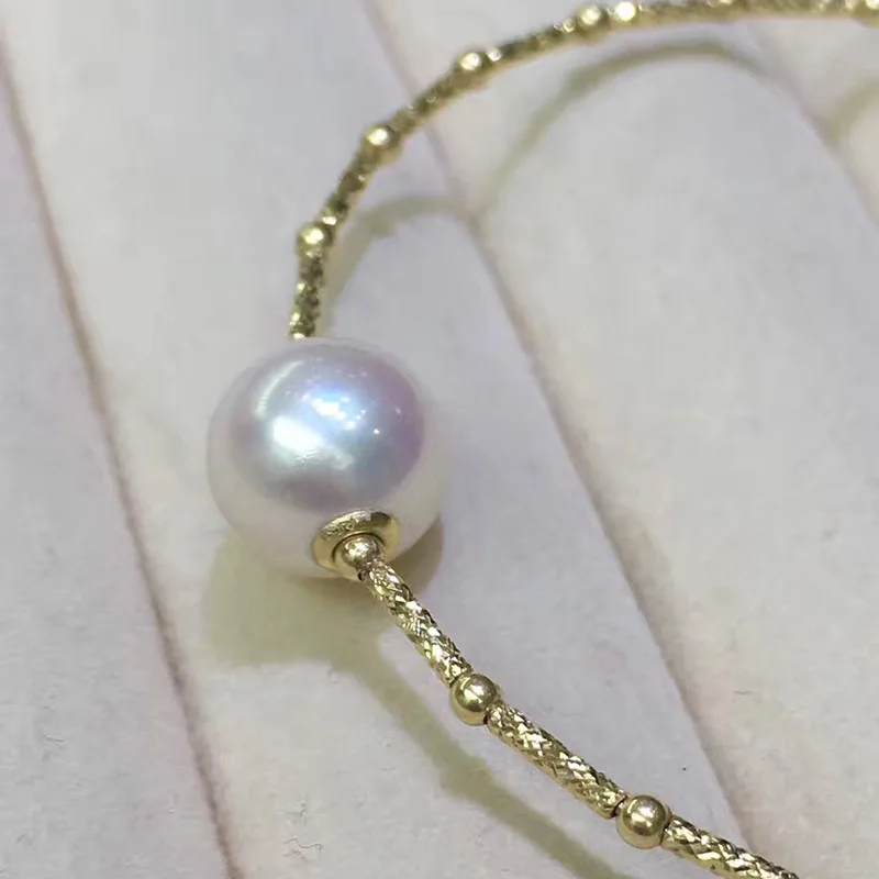 Женский браслет с натуральным жемчугом диаметром 55 мм и 9 10 мм|bracelet bangle for women|bracelet