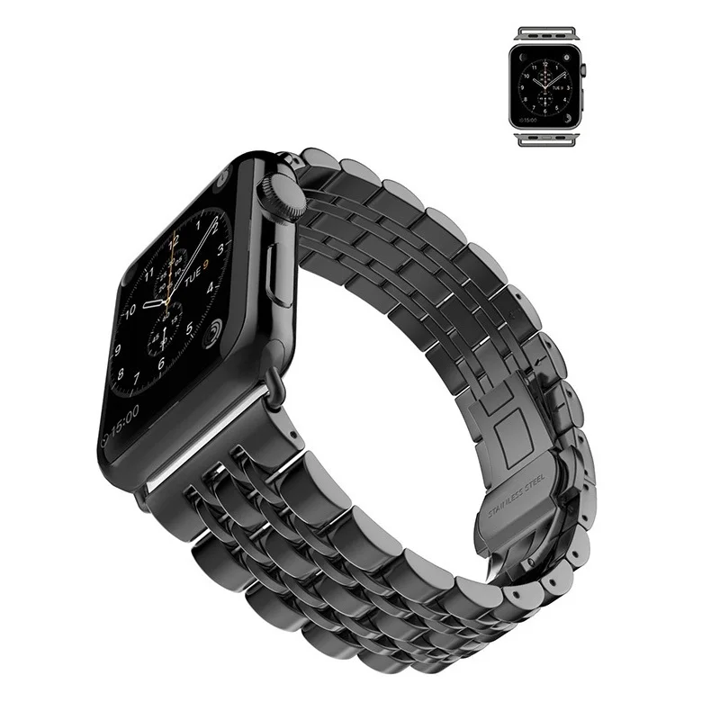 Watch 40 44 Cover for Apple 4 Strap Band Series 3 1 2 38 mm 42mm Stainless Steel Rose Gold Butterfly Buckle iwatch |