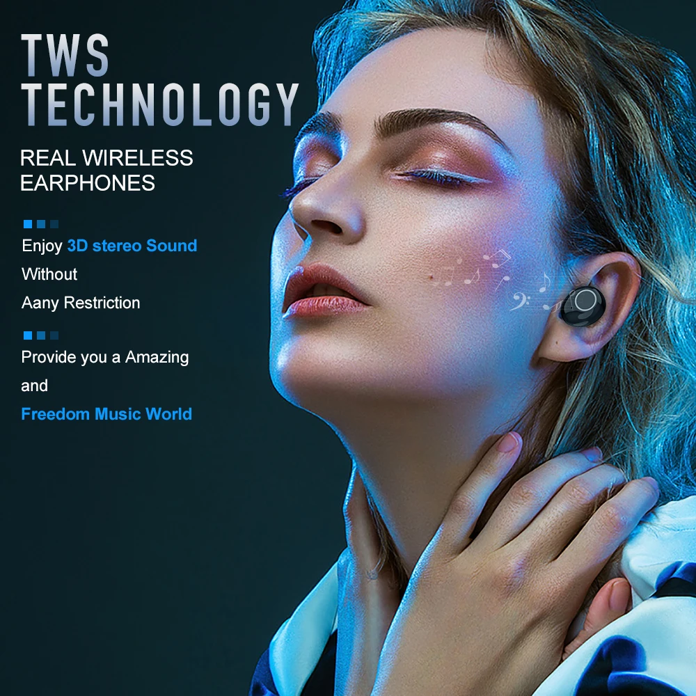 ROCK Mini TWS 5 0 Bluetooth наушники настоящие беспроводные стерео мини гарнитура