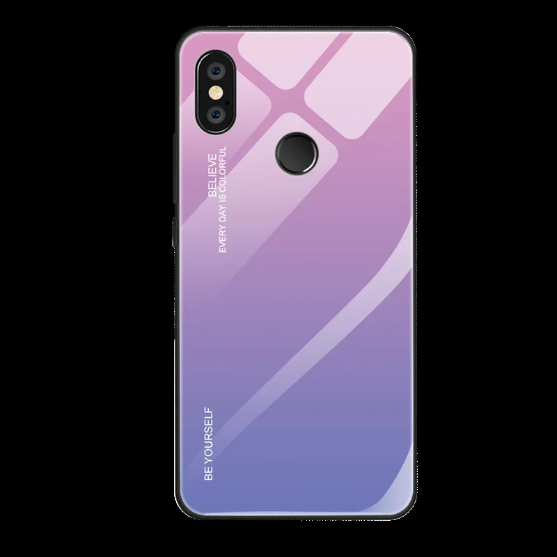 Gradient Tempered Glass Case For Xiaomi Mi 8 Lite A2 A1 Mix 3 9 Redmi 6 Pro 5 Plus 7 6A Note Pocophone F1 |
