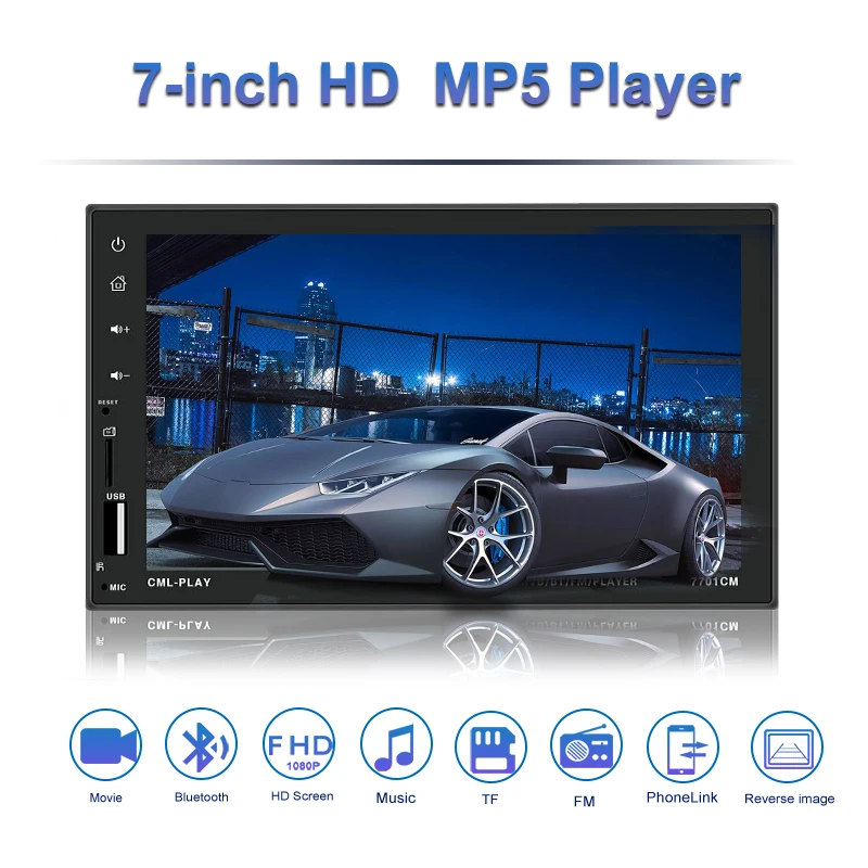 2 Din Автомобильный Радио плеер 7 дюймов HD мультимедийная камера Универсальный MP5
