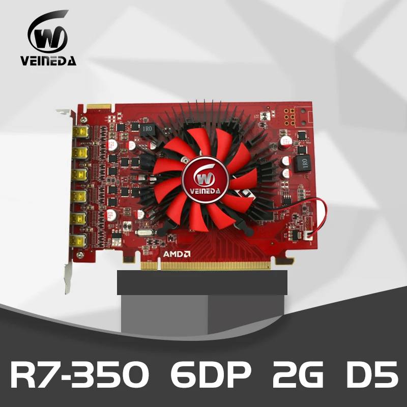 Veineda R7 350 2 Гб GDDR5 128 бит 6DP многоэкранный Дисплей карты мониторы стационарного