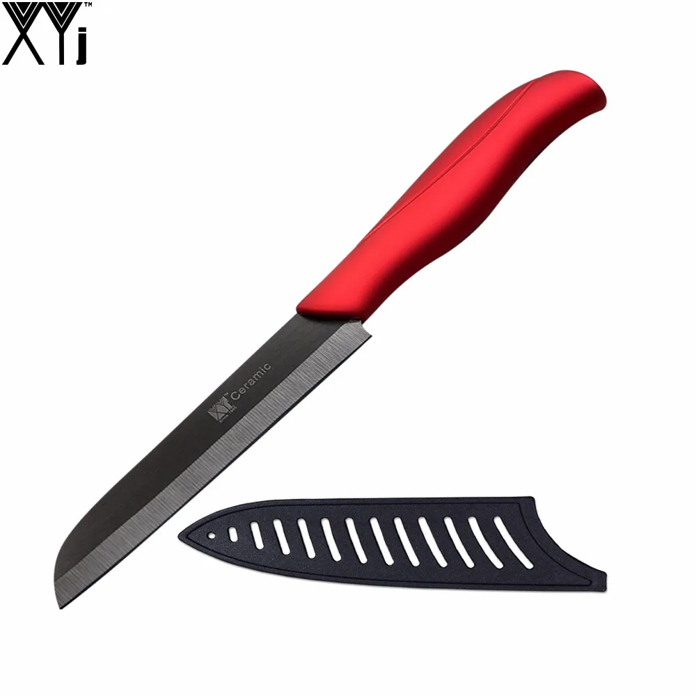 Xyj Абсолютно 4 &quotсантоку Кухня Ножи черное лезвие красной ручкой Best Интимные