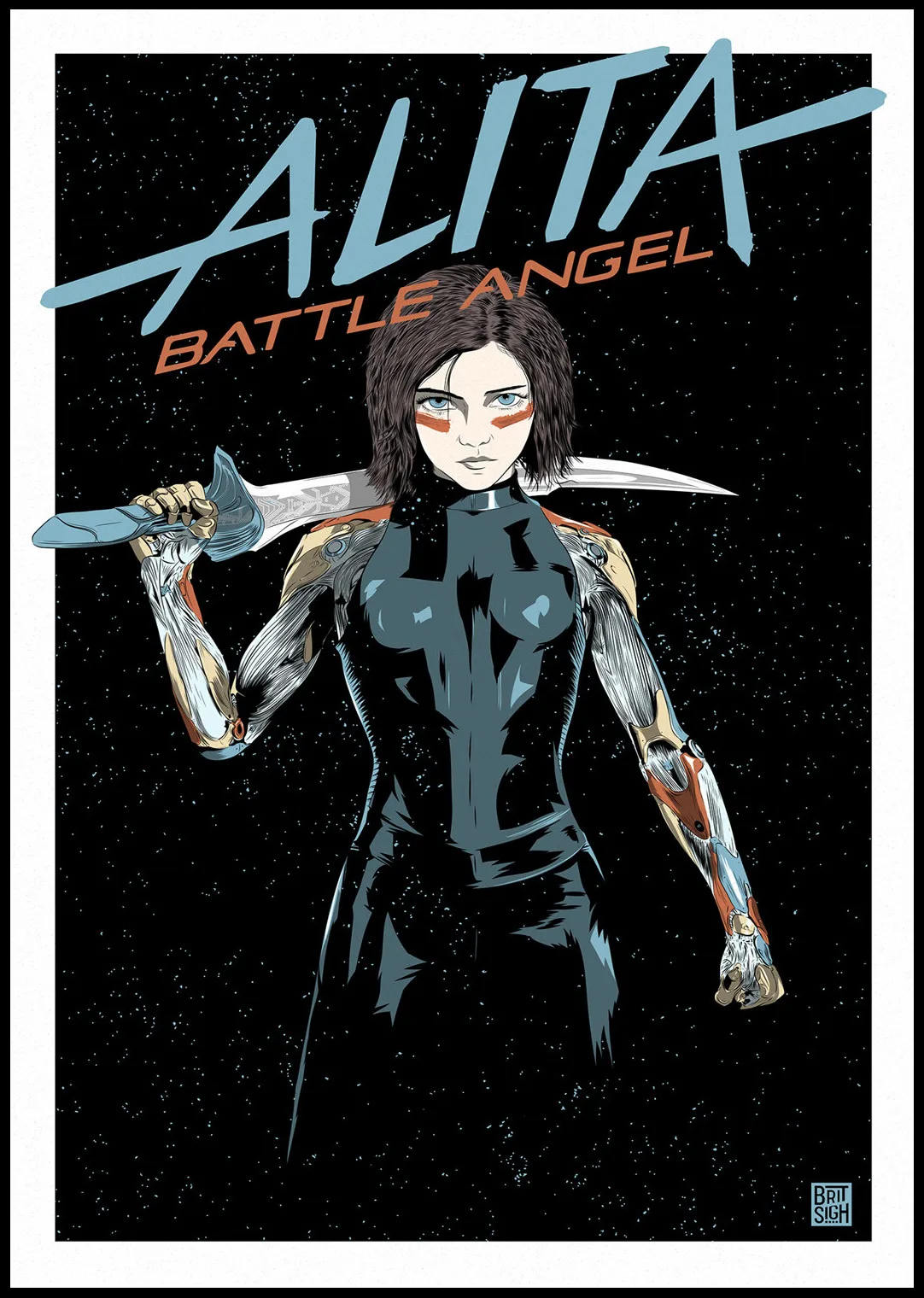 Постер Alita Battle Angel новинка 2019 постеры в виде фильма белая бумага картина на стену
