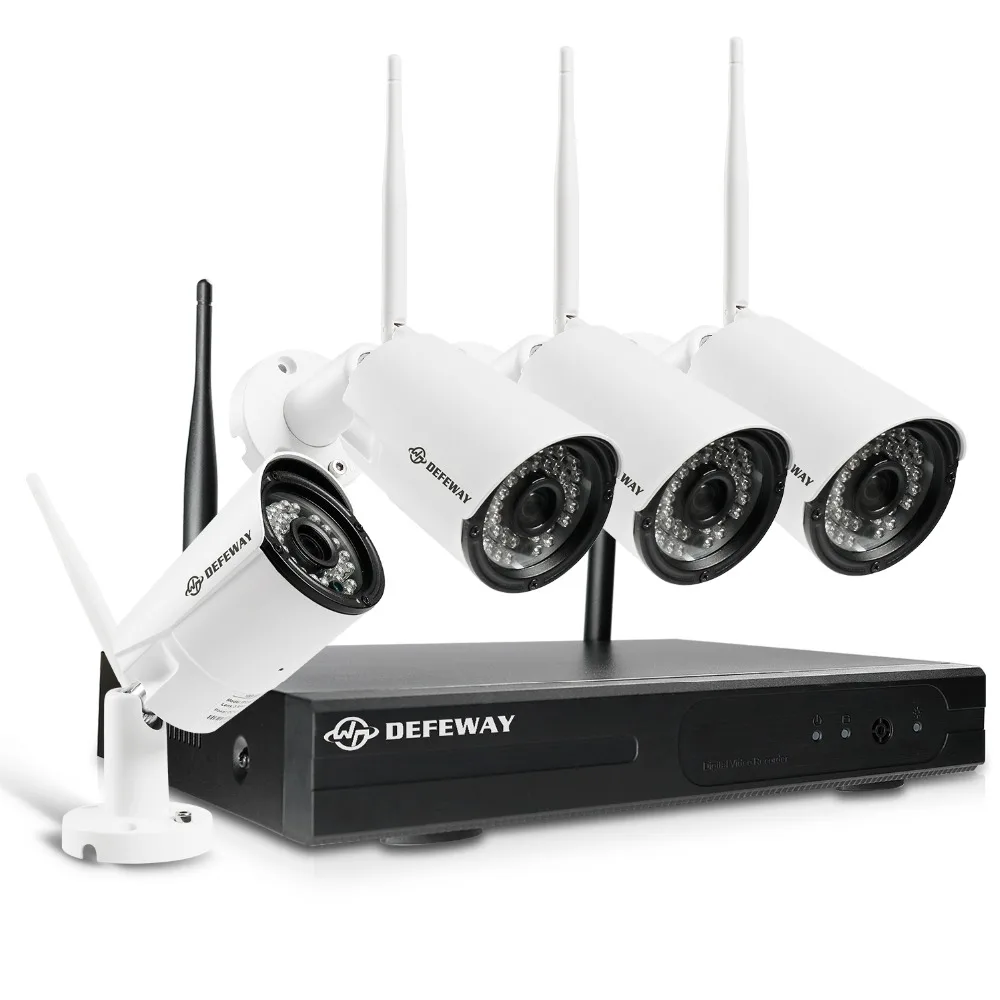 Беспроводная камера видеонаблюдения DEFEWAY 8 каналов HD NVR H.265 + Wifi 4x1080P 2 Мп IP|Система