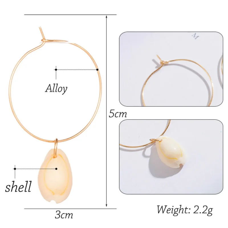 Минималистичные Золотые круглые висячие серьги с ракушками для женщин женские