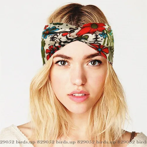 Boho хлопок твист повязки на голову для женщин Эластичный Тюрбан повязка на голову спортивная повязка на голову аксессуары для волос для девушек аксессуары для улицы - Цвет: BA29