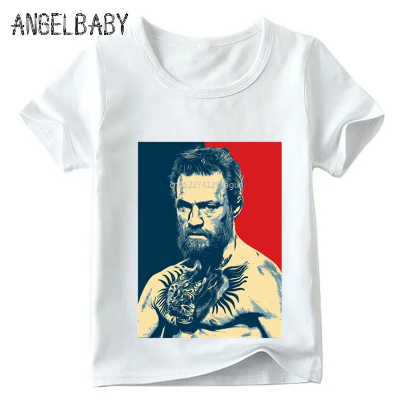 MMA Conor Mcgregor/Модная Детская футболка с принтом летние белые топы короткими