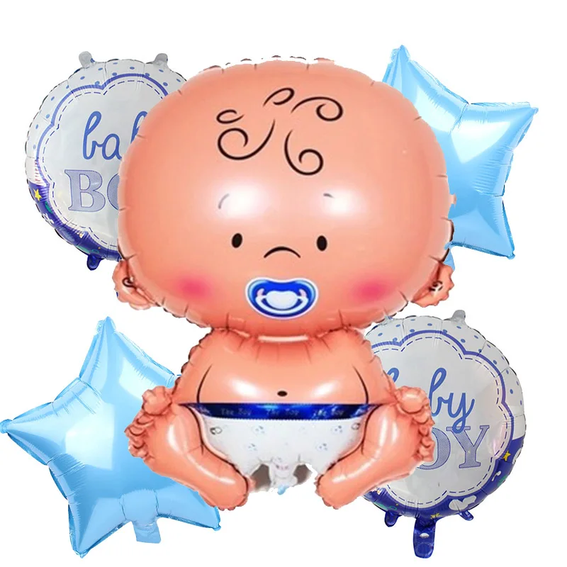 5 шт./компл. Baby Shower для мальчиков и девочек вечерние украшения Фольга шары набор Пол раскрыть вечерние принадлежности для новорожденных на день рождения для детей